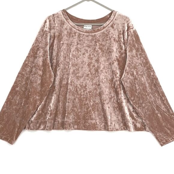NWT Long sleeve Velvet Top Ava&Viv Plus - Picture 2 of 4